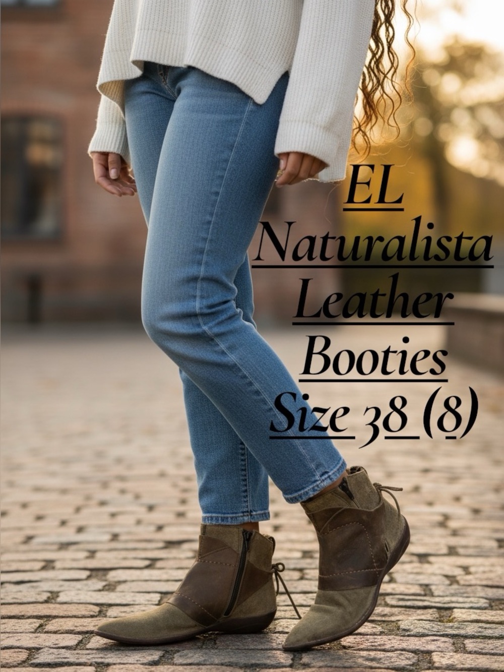 El Naturalista Olive & Brown Leather Ankle Booties